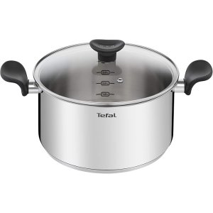 Tefal用它炖汤真的很方便~不锈钢锅 24cm 5L+ 玻璃盖
