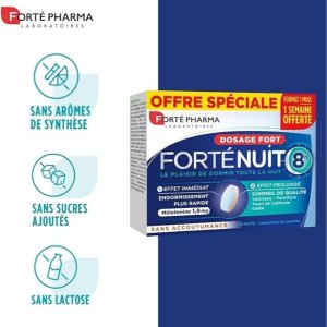 快速助眠，双层片剂更长效Forté Pharma 1.9mg褪黑素 30片