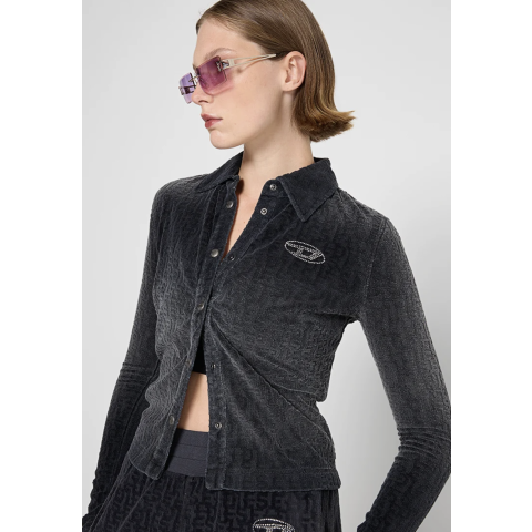 Diesel天鹅绒衬衫