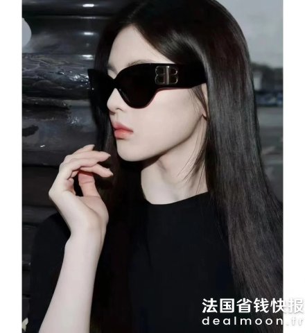 Balenciaga超越妹妹同款哑光黑色logo@
私服定制a BB0324SK 小黑框墨镜