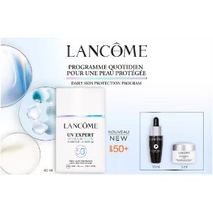 Lancome热卖爆款 防晒+抗老+抗氧化 水润好推！极光防晒40ML+小黑瓶10ml+亮白眼霜5ml