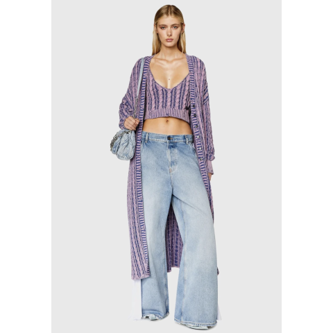 Diesel长款麻花开衫