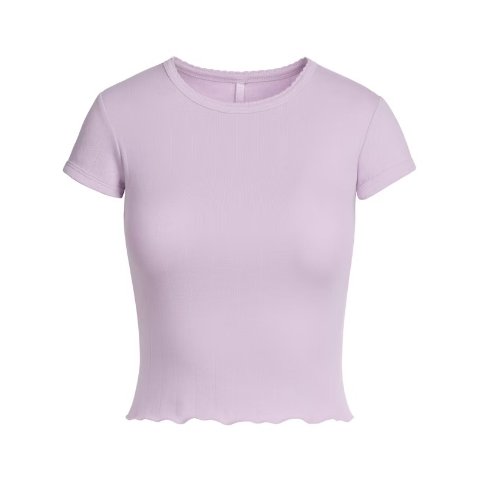 星黛露紫色Drop Needle Pointelle T恤