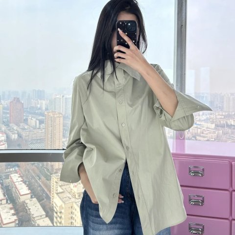 COSLemaire衬衫平替豆绿衬衫