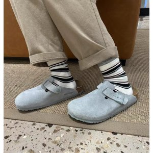Birkenstock鼠尾草蓝原来这么好看 @彭彭睡不醒Boston穆勒鞋