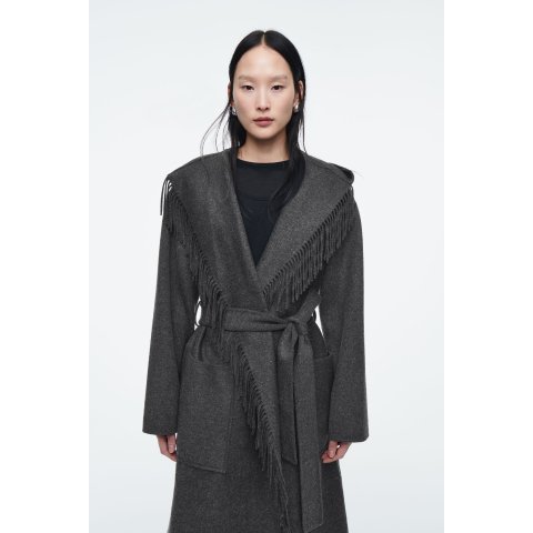 COS流苏羊毛大衣