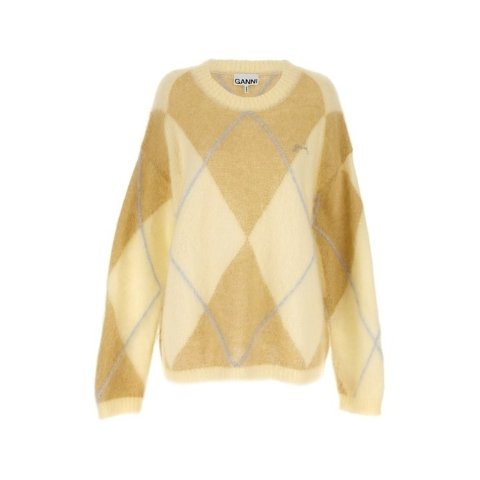 Ganni菱格毛衣