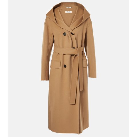 S Max Mara连帽羊毛大衣