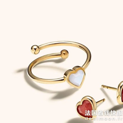 1月生辰石 爱心开口戒指