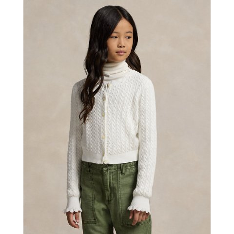 Ralph LaurenXL有！太可爱啦大童花边开衫