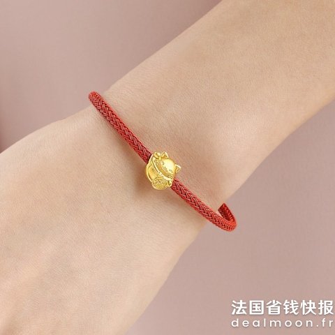 Chow Sang Sang千足金招财猫串珠