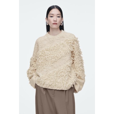 COSTEXTURED LOOP-KNIT WOOL JUMPER