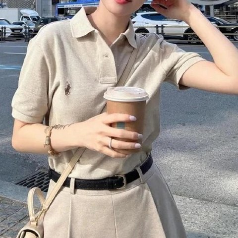 Polo Ralph Lauren奶茶色Polo衫