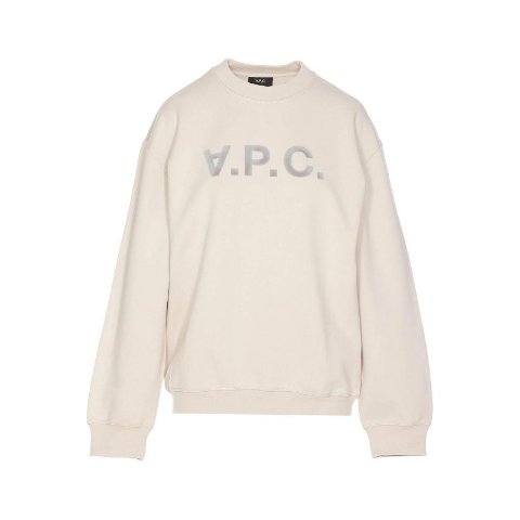 A.P.C.奶油白logo卫衣