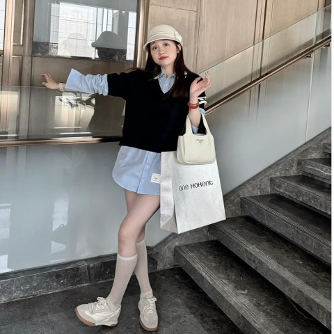 Thom Browne千金松弛感！假两件衬衫裙