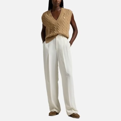 无袖针织衫 驼色