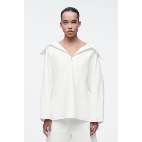 COS半拉链显脖子上谁懂啊！解锁多种穿法！衬衫