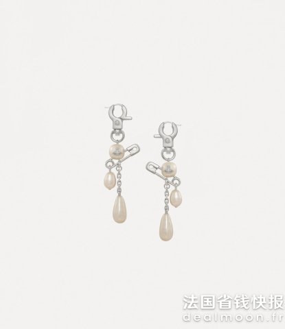 Vivienne Westwood水滴珍珠别针耳钉