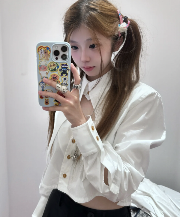 白色 Cut Off Heart 衬衫
