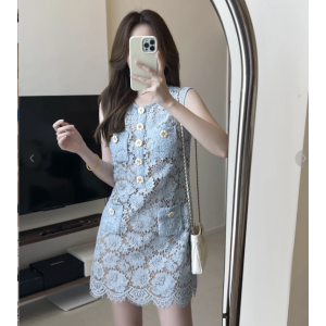 Self-Portrait 凸纹蕾丝迷你连衣裙