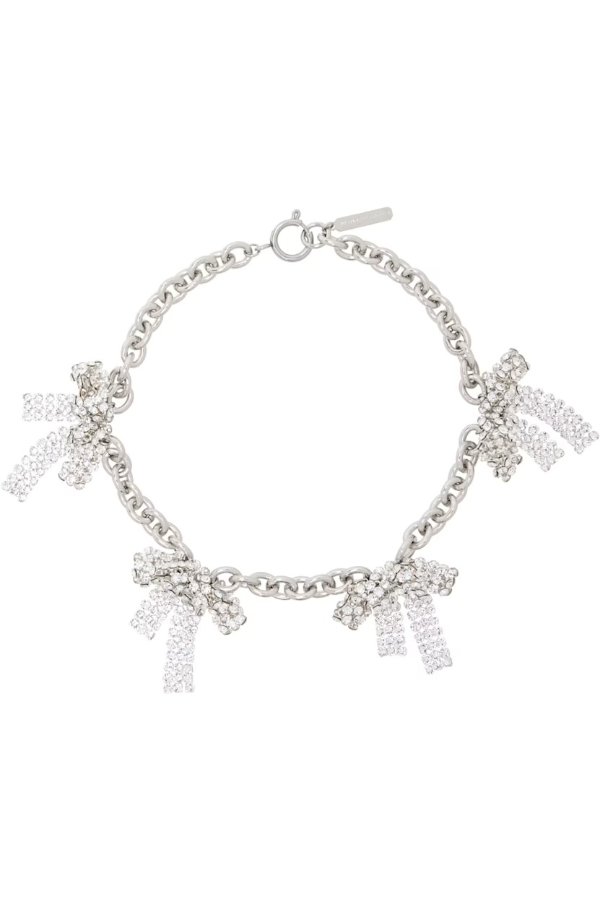 银色蝴蝶结颈链