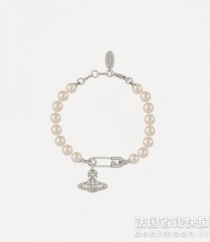 Vivienne Westwood珍珠别针土星手链