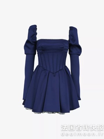 DealmoonHOUSE OF CB Venetia 蓬袖缎面连衣裙