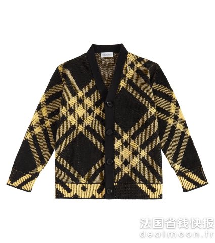 Burberry大童格纹开衫