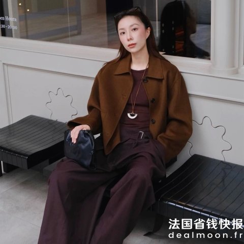 COS博主同款 焦糖色BOXY 双面羊毛夹克