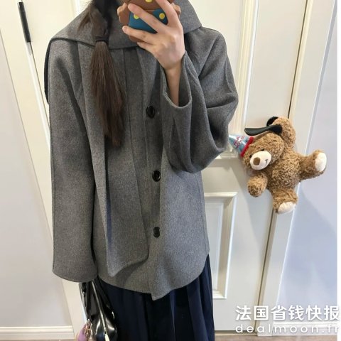 COS@小小纸双面羊毛围巾外套