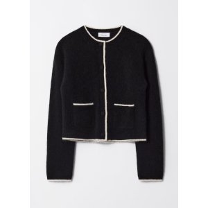 & Other Stories这件降价啦！！且买且珍惜呀~ 黑色白边针织开衫