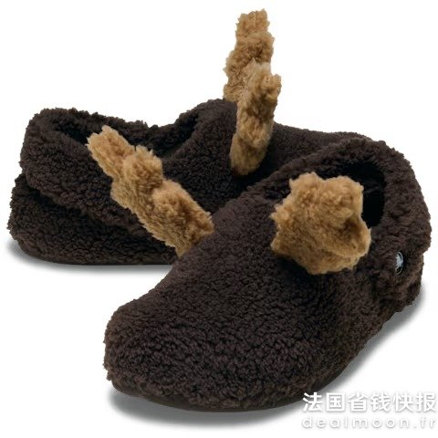 Crocs毛绒驯鹿拖鞋