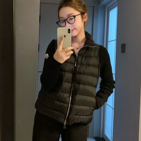 拼接羽绒夹克黑色