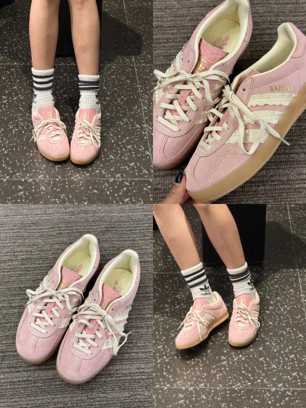 Gazelle 粉白女款运动鞋