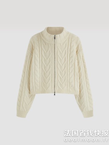 针织立领拉链开衫宽松款