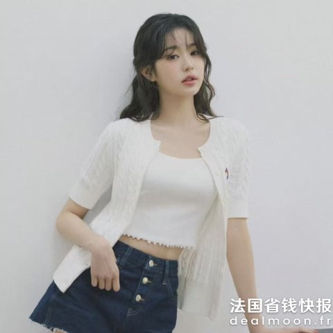 Tommy Hilfiger麻花针织短袖开衫