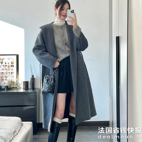 & Other Stories博主类似款@Feiyan-& Other Stories 羊毛长款大衣 深灰色