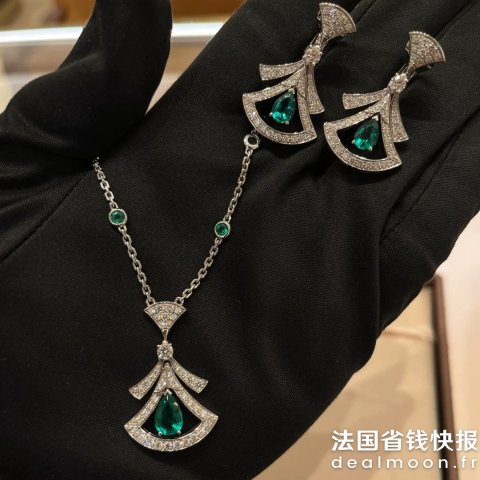 BvlgariBvlgari Divas  Dream 18K白金钻石祖母绿耳环