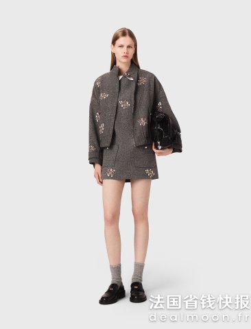 Maje刺绣飞行员夹克