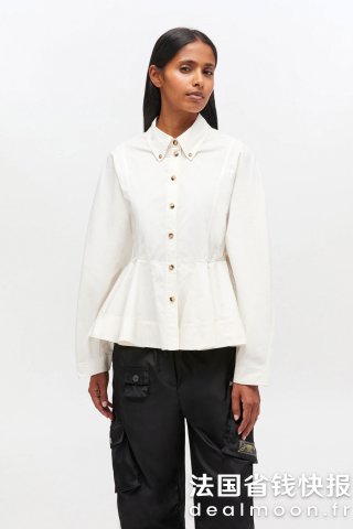 Ganni女士荷叶边上衣