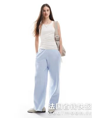 HollisterHollister 宽腿图案卫裤 淡蓝色