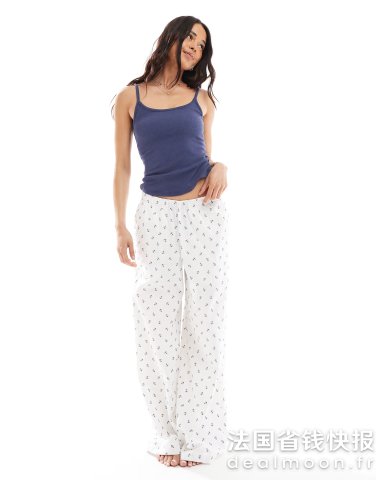 HollisterHollister 船锚印花低腰宽松睡裤