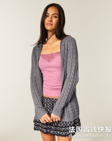 Hollister连帽开衫 镂空设计