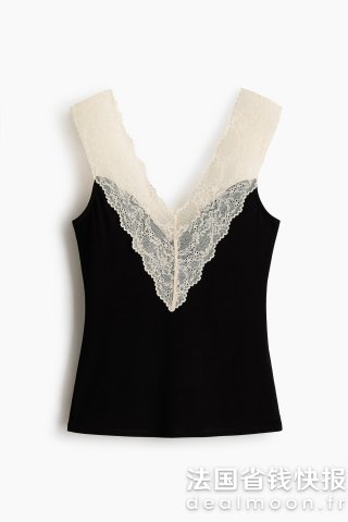 H&M蕾丝拼接上衣