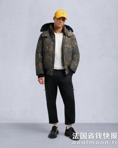 Moose Knuckles限定色Ballistic 飞行员夹克 羊皮装饰