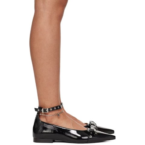 Black Eyelet Jewel 芭蕾平底鞋
