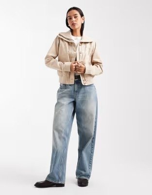  复古飞行夹克 浅棕色