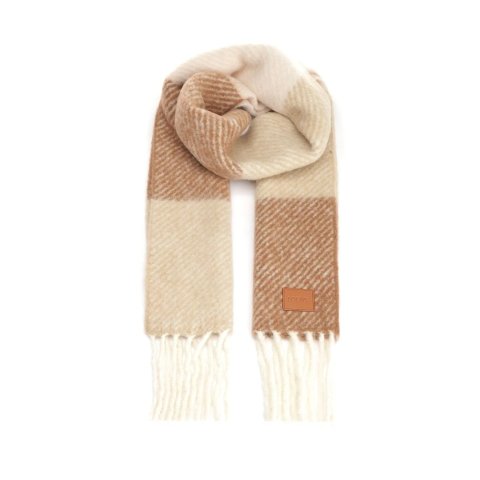 Loewe 条纹流苏围巾 Logo贴饰