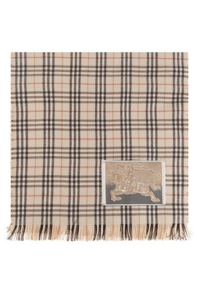 Logo Patch 格纹流苏围巾