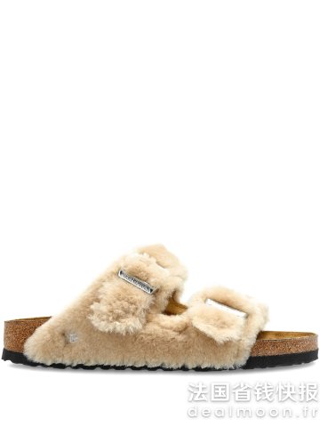 Birkenstock码数齐全 超可爱的！！Arizona 扣带毛绒拖鞋